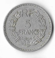 Moneda 5 francs 1946 - Franta foto