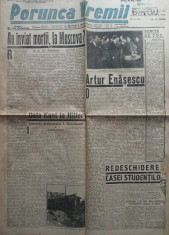 Ziarul nationalist si antisemit Porunca Vremii ,nr. 2401 / 1942 , Artur Enasescu foto