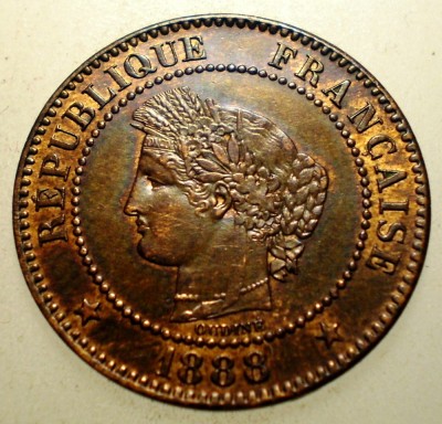 F.285 FRANTA CERES 2 CENTIMES 1888 A XF/AUNC foto