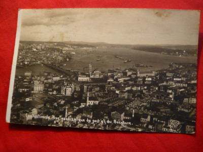 Ilustrata - Constantinopol - Portul si Bosforul 1932 cu goarna nr20 foto