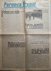 Ziarul de extrema dreapta Porunca Vremii , nr. 2562 /1943 , Antonescu in Prahova foto
