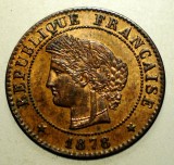 F.164 FRANTA CERES 1 CENTIME 1878 A XF/AUNC, Europa, Bronz
