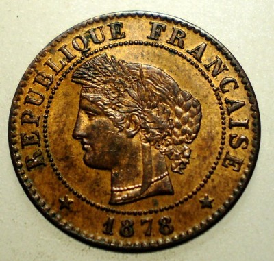 F.164 FRANTA CERES 1 CENTIME 1878 A XF/AUNC foto