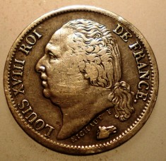 F.348 FRANTA LOUIS XVIII 1/2 FRANC 1820 A ARGINT 2,5g RARA 43000ex.