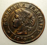 F.084 FRANTA CERES 1 CENTIME 1874 A, Europa, Bronz