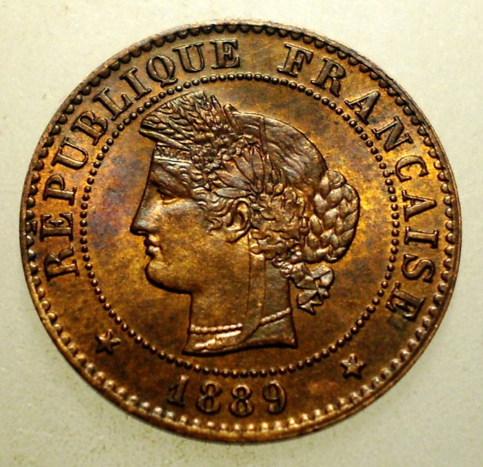 F.215 FRANTA CERES 1 CENTIME 1889 A XF/AUNC