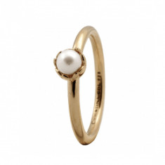 Inel, Pearl Flower, Argint placat cu Aur Galben 18k, Marimea 49 foto