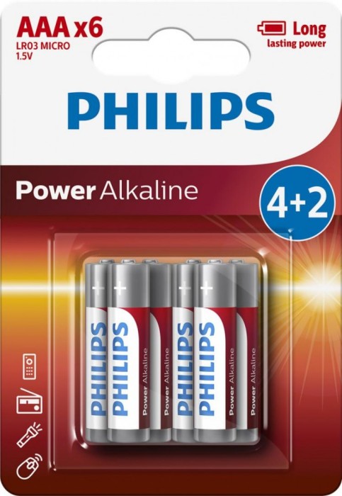 Philips Power Alkaline AAA 4+2-blister PROMO foto mare Philips Power Alkaline AAA 4+2-blister PROMO foto mare