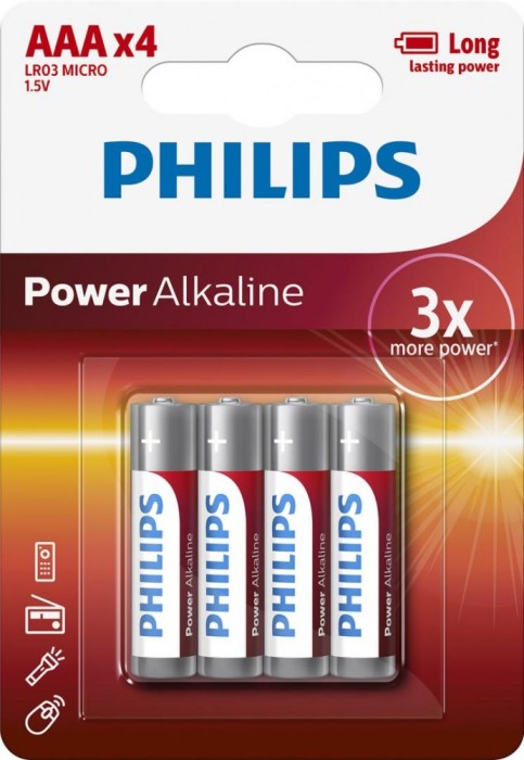 Philips Power Alkaline AAA 4-blister foto mare Philips Power Alkaline AAA 4-blister foto mare