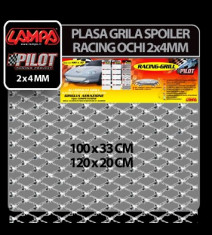 Plasa grila spoiler Racing Argintiu - Small 2x4 mm - 120x20 cm Profesional Brand foto