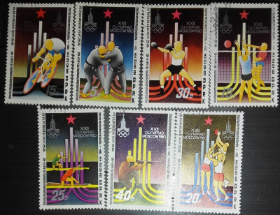 KOREA 1980 - JOCURILE OLIMPICE DE VARA MOSCOVA, serie stampilata, D32 foto
