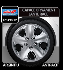 Capace ornament jante Race 4buc - Argintiu/Antracit - 13&amp;#039; Profesional Brand foto