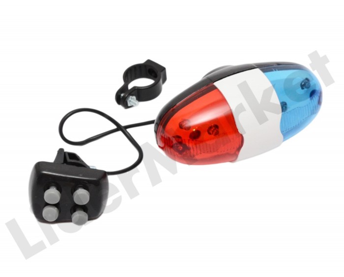 Alarma Police pentru bicicleta XC-325-B (6 LED - 4 SUNETE) Alarma Police pentru bicicleta XC-325-B (6 LED - 4 SUNETE)