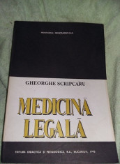 Carte MEDICINA LEGALA,Gheorghe Scripcaru,1993,T. GRATUIT foto