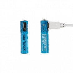 Acumulatori Serioux, set 4 buc AA, capacitate 1000mAh, incarcare prin port MicroUSB integrat, cablu foto