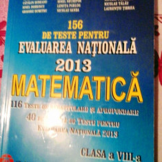 156 de teste pentru evaluarea națională 2013 Matematică, 10 lei