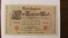 CY - 1000 marci mark 1910 Germania reichsbanknote stampila rosie / frumoasa foto
