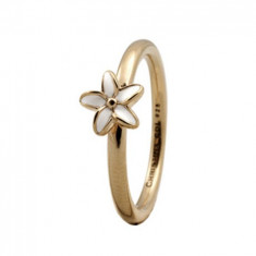 Inel, Flower, Argint placat cu Aur Galben 18k, Marimea 51 foto