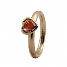 Inel, Garnet Big Heart, Argint placat cu Aur Galben 18k, Marimea 59 foto