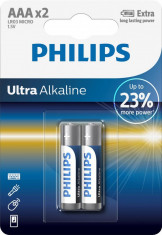 Baterii Philips Ultra Alkaline AAA, 2 buc foto