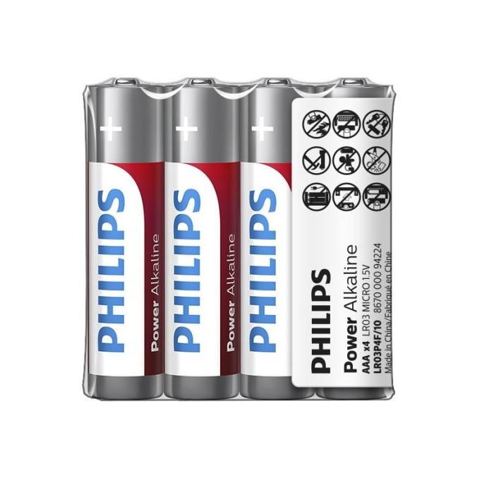 Philips Power Alkaline AAA 4-foil w/ sticker foto mare Philips Power Alkaline AAA 4-foil w/ sticker foto mare