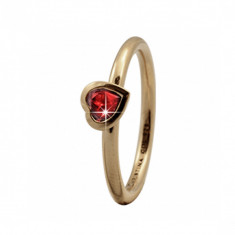 Inel, Garnet Heart, Argint placat cu Aur Galben 18k, Marimea 59 foto