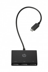 HP USB-C to USB-A Hub (2 + 1 charging), 341.4x66.8x10.5mm, 33g foto