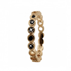 Inel, Black Bubbles, Argint placat cu Aur Galben 18k, Marimea 51 foto