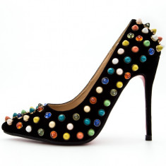 Pantofi Dama cu Toc (Culoare: Negru, Marime Incaltaminte: 38) foto