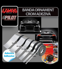 Banda ornament crom adeziva Maniac - 10 m x 20 mm Profesional Brand foto