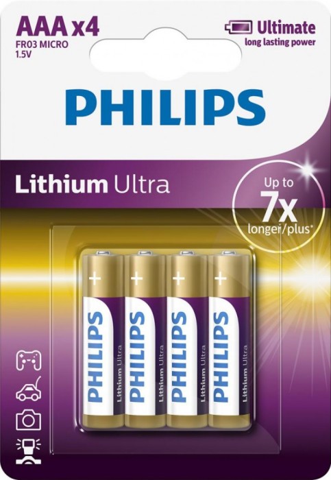 Philips Lithium Ultra AAA 4-blister foto mare Philips Lithium Ultra AAA 4-blister foto mare