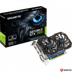 Placa video GIGABYTE GeForce GTX 750 Ti OC WindForce 2X 4GB DDR5 128-bit HDMI, N75TWF2OC-4GI foto