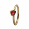 Inel, Garnet Heart, Argint placat cu Aur Galben 18k, Marimea 57