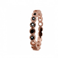 Inel, Black Bubbles, Argint placat cu Aur Rose 18k, Marimea 55 foto