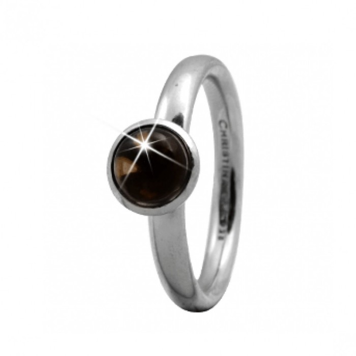 Inel, Round Smokey Quartz, Argint, Marimea 59 Inel, Round Smokey Quartz, Argint, Marimea 59