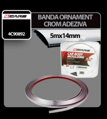 Banda ornament crom adeziva 4Cars - 5 m x 14 mm Profesional Brand foto