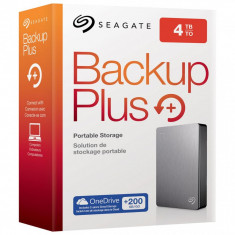 HDD extern Seagate, 4TB, Backup Plus, 2.5&amp;quot;, USB3.0, argintiu foto