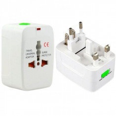 Adaptor priza EU-UK-USA-AUS Travel All in one Alb foto