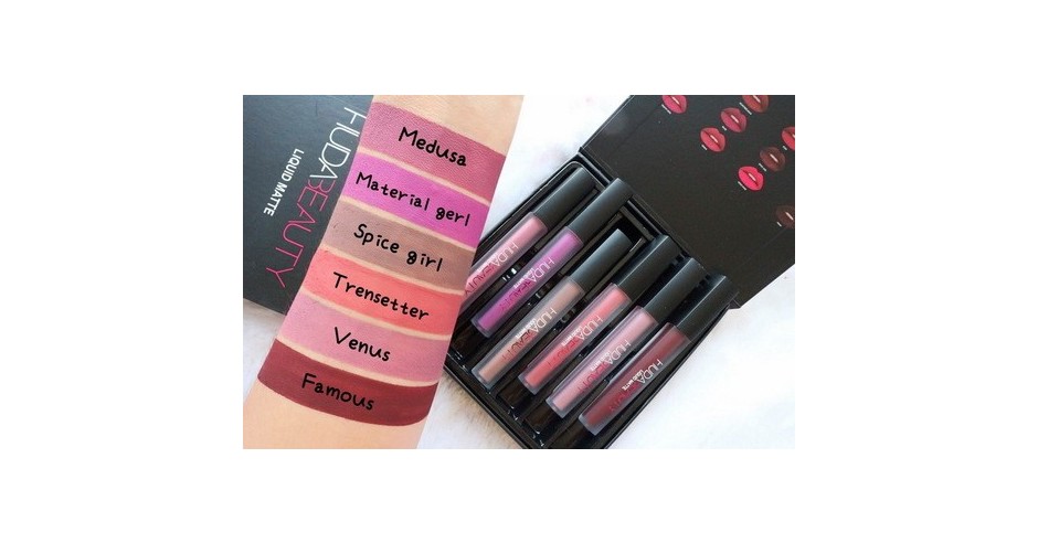 Set kit 6 rujuri lichide gloss mate ruj mat rezistent profesionale huda ...