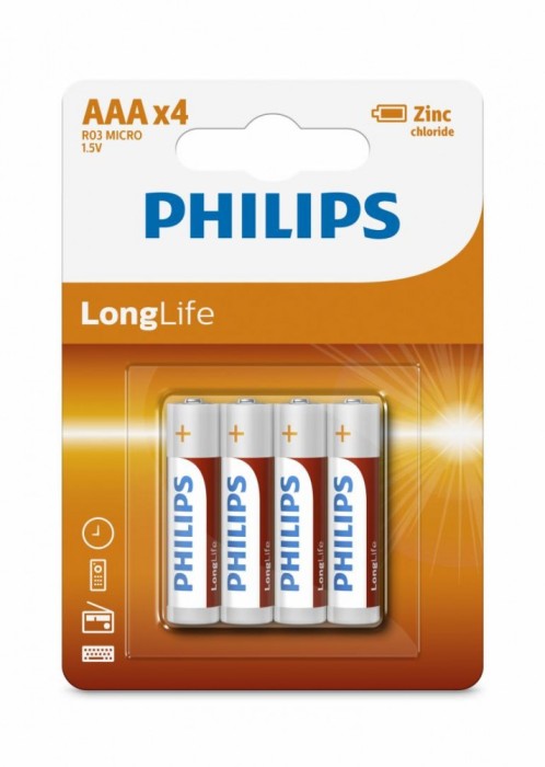 Philips LongLife AAA 4-blister foto mare Philips LongLife AAA 4-blister foto mare