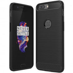 Husa de protectie carbon ARMOR pentru OnePlus 5, Negru foto