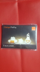 Cartela Orange / Sim Prepay sigilata cu numar si 5 euro credit foto