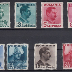 ROMANIA 1940 LP 140 CAROL II CULORI SCHIMBATE SERIE MNH