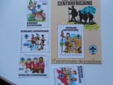 REP. CENTRAFRICANA-75 ANI CERCETASI-SERIE COMPLETA SI BLOC-NESTAMPILATE