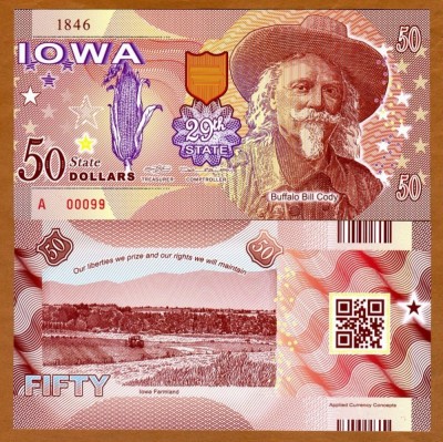 !!! SUA = FANTASY NOTE = IOWA - 2017 - UNC / AL 29 - LEA STAT / POLIMER foto