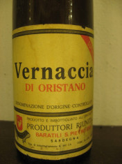 VIN DE COLECTIE, VERNACCIA SUPERIORE - ORISTANO, DOC, RECOLTARE 1971 cl 72 gr 16 foto