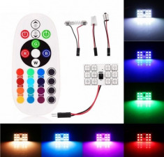 Set LED-uri RGB SOFIT 12SMD pentru plafoniera cu telecomanda foto