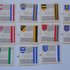 LIECHTENSTEIN-PRIMA SERIE DE TIMBRE DE AUTOMAT, HERALDICA-COMPLETA,NESTAMPILATE