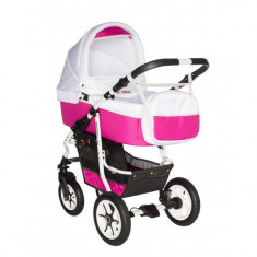 Carucior bebelusi 3 in 1 PJ Stroller Comfort White Pink foto