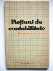 NOTIUNI DE CONTABILITATE , CLASA a VII-a , 1962 foto